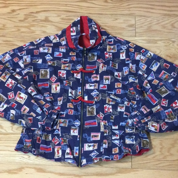 L Line-Up navy international travel stamp with golfers pattern jacket - Picture 3 of 16